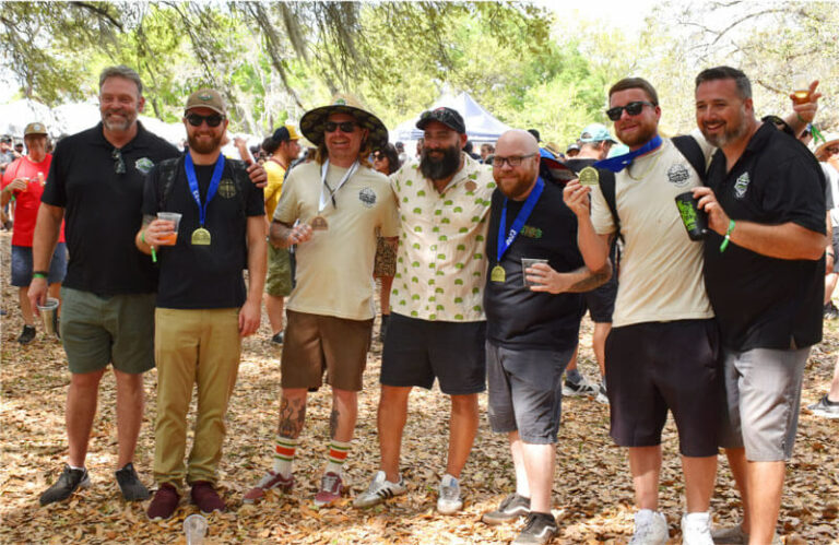 A group of men posing for a photo.